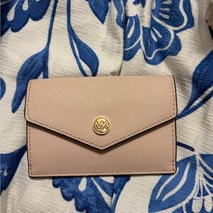 Michael Kors Blush Card Holder with Gold Logo